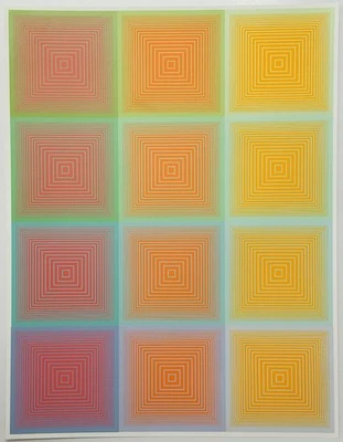 Richard ANUSZKIEWICZ 'Inward Eye' Siebdruck Serigraphie 66x51cm, 1970 Domberger - Bild 1 von 4