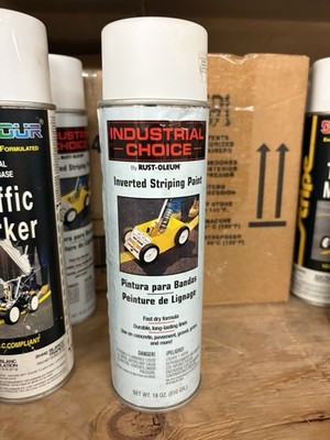 Rust-Oleum Inverted Striping Paint White 18 oz Fast Drying Durable Aerosol Spray