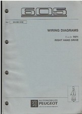 PEUGEOT 605 2.0 3.0 PETROL 2.0 DIESEL 1996 RHD FACTORY WIRING DIAGRAMS MANUAL