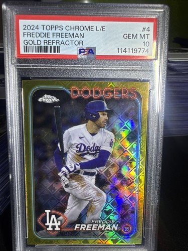 2024 Topps Chrome Logofractor Freddie Freeman Gold Refractor /50 PSA 10 GEM MT