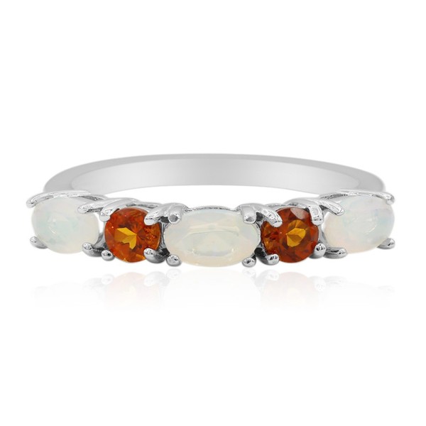Cavill Damenring 0,68Ct Citrin 925 Sterlingsilber Ovalschliff Schmuck--image