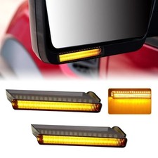 2pcs Sequential Right Left LED Side Mirror Turn Signal Light Smoked Lamps for