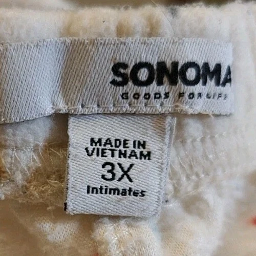Sonoma Goods For Life Plus Size 3x Fleece Beige Ski Print Pajama Pants - Image 3 of 4