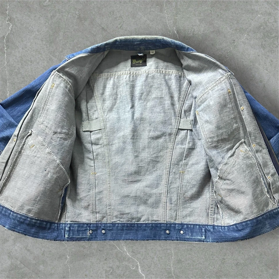 Vintage 1960s Wrangler 24MJZ Denim Jacket Talon Zipper Size 42 Large Rare - Image 3 of 4