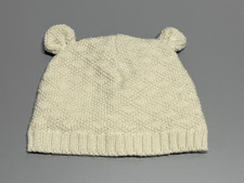 Carter's Hat Beanie 18-24 Months Toddler White Knit Lined Bear Ears Winter