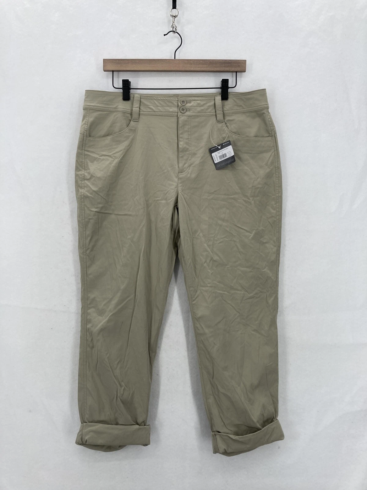 Eddie Bauer Travex Pants Womens 14 Stone Sightscape Horizon WR Slightly Curvy