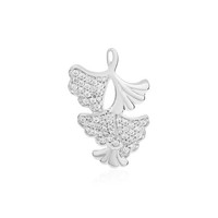 Cavill Zirkon AnhäNger Damen 0,91Ct Silber 925 Platiniert Blattform