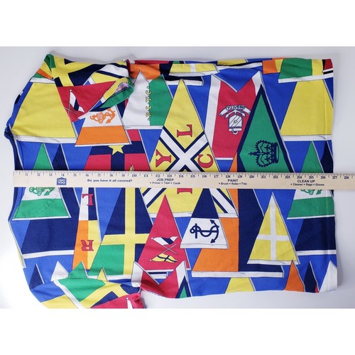 POLO RALPH LAUREN Flags RLYC Regatta Yacht Club Colorful Print T-Shirt Sz Medium - Picture 9 of 10