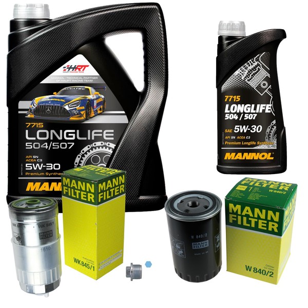 Mann Inspektionspaket 6L Mannol Longlife 504/507 5W-30 FüR Audi A6 2.5 TDI-image