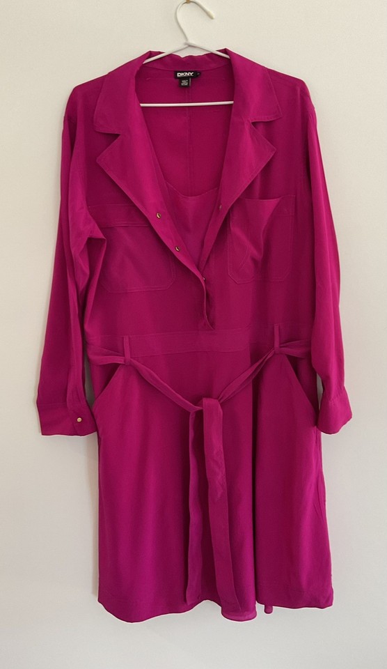 DKNY silk dress and slip US 14