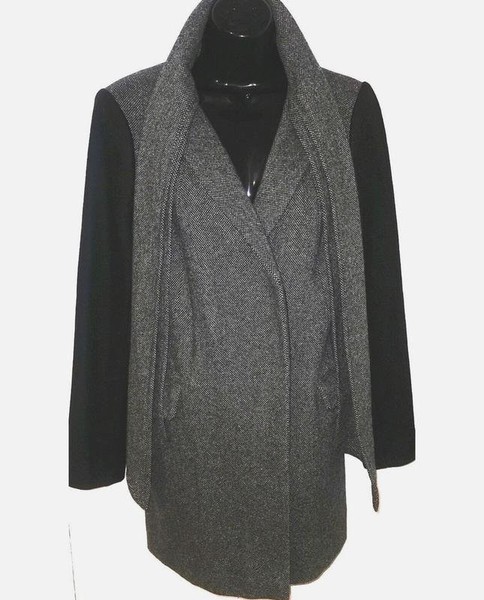 Women French Connection Coat Grey Polyester 38 / M