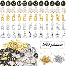 130Pcs/5 Sets Alphabet Abc Letter Charms 5 Styles Capital A-Z Charms DIY Bracele