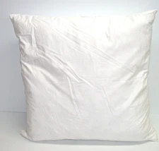 (1) Decorator Pillow Form Insert Filled with Feathers ~ White ~ 19 x 19 **NEW**
