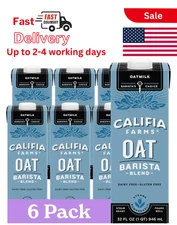 Califia Farms - Oat Barista Blend Oat Milk 32 Oz Pack of 6 Shelf Stable Dairy...