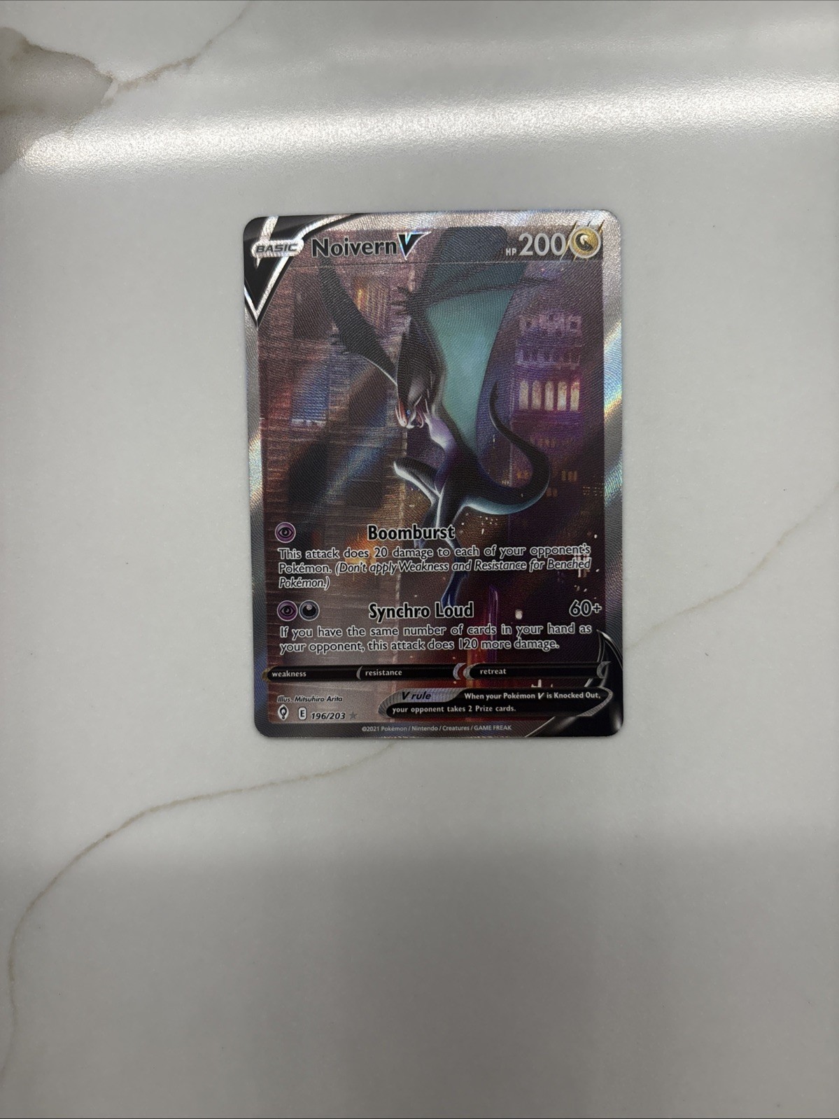 Pokémon Noivern V Alternate Art 2021 196/203 Evolving Skies Mint Condition