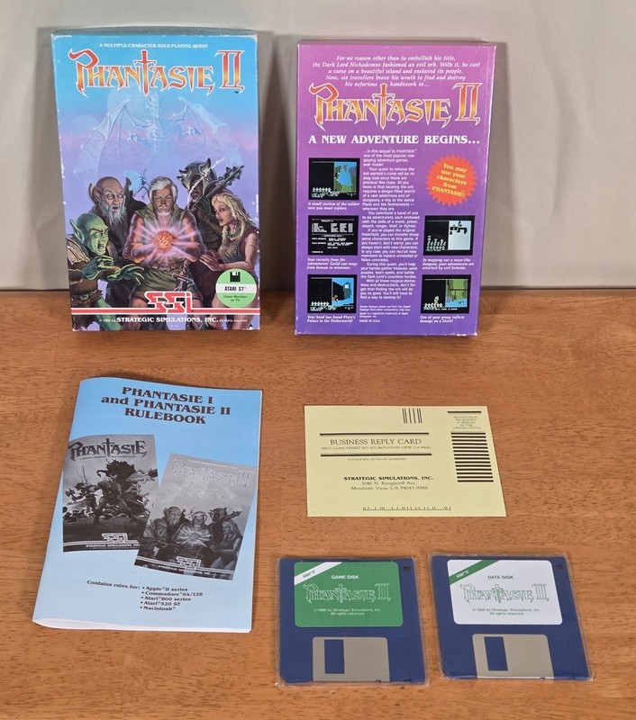Phantasie II SSI Atari ST Big Box Game 3.5" Floppy Complete CIB 1986 RPG