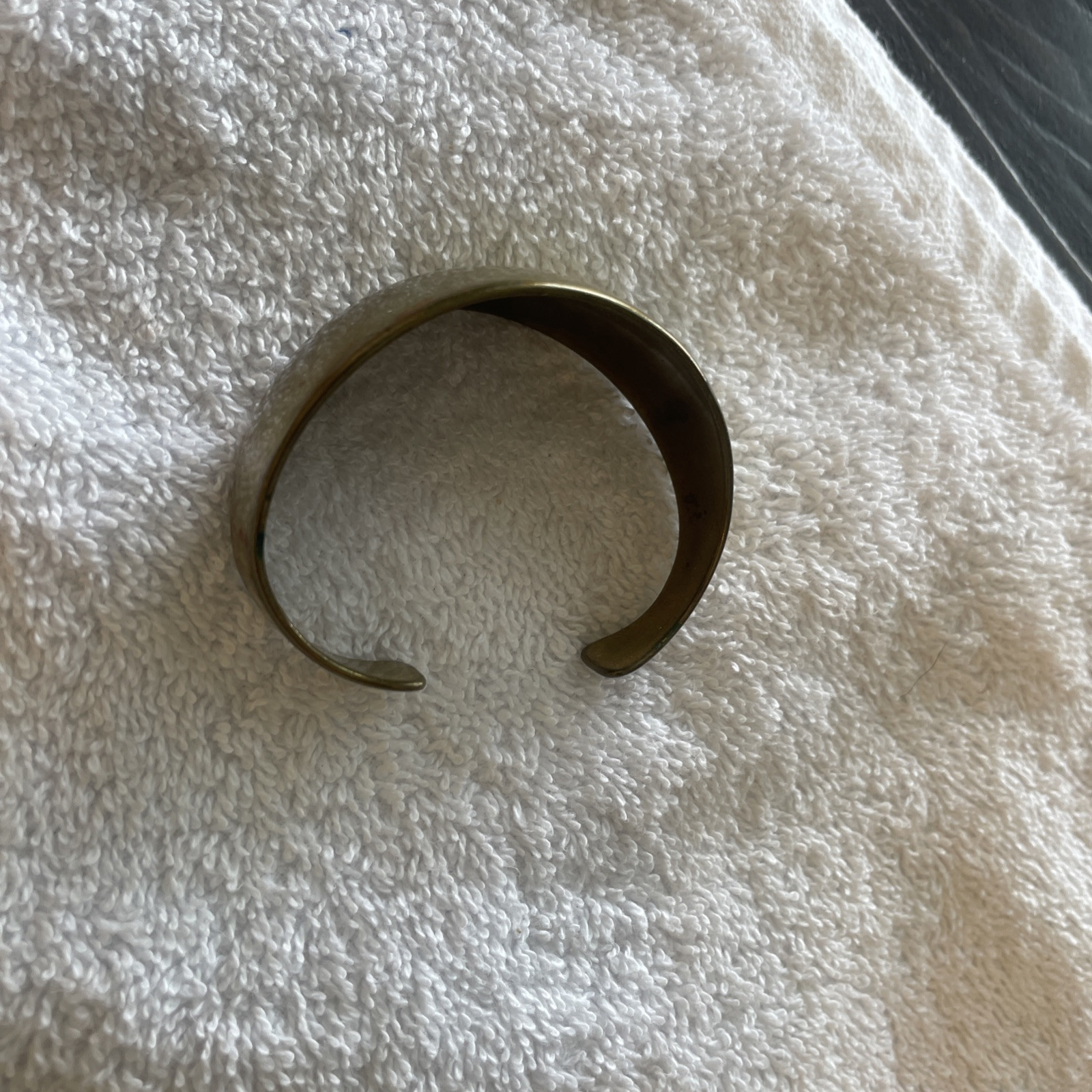 Hand-wrought solid brass cuff bracelet - image 2