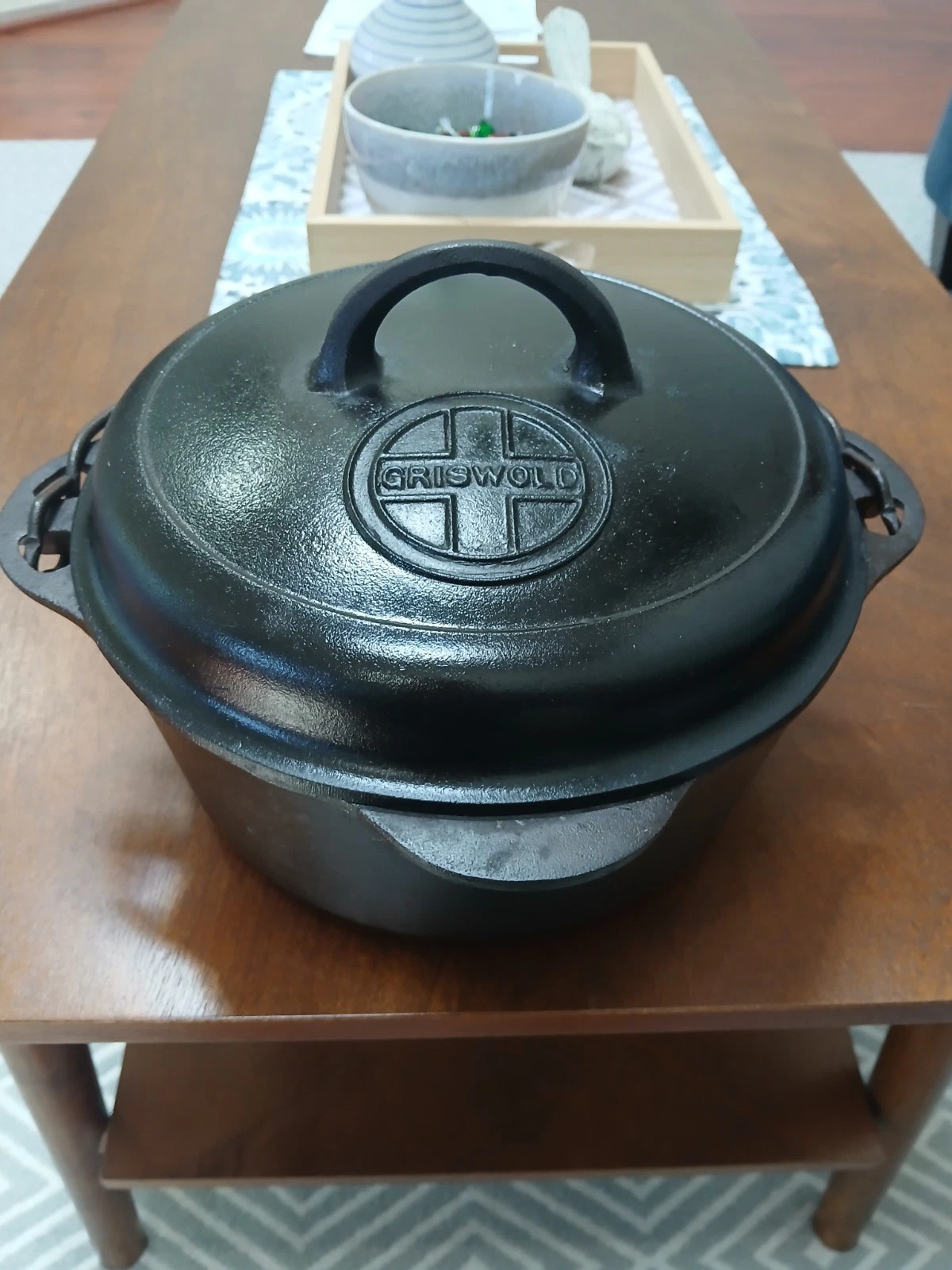 Griswold Cast Iron #7 Button Logo Dutch Oven 1277 Pot w/ 1287 Lid