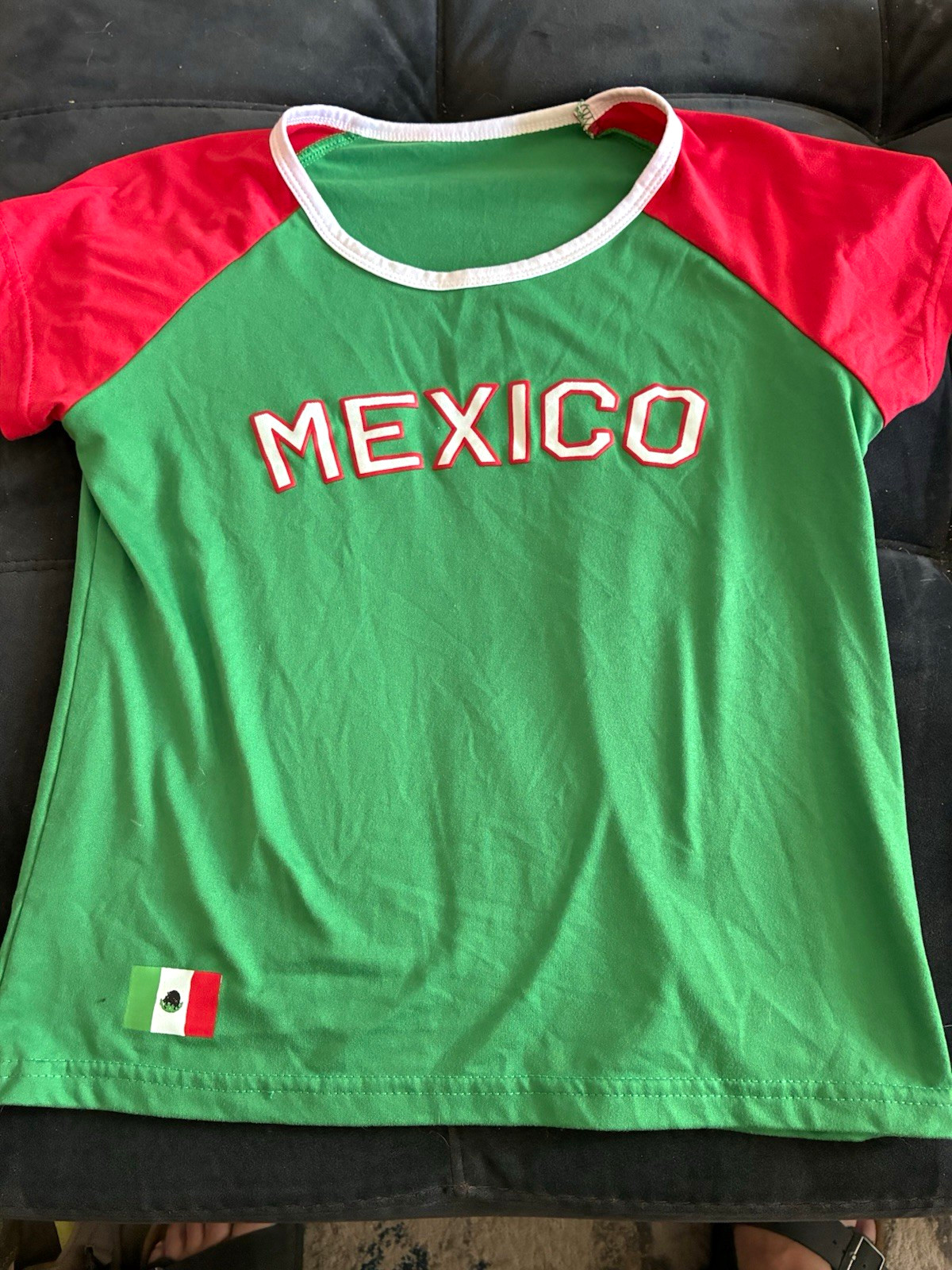 Mexico Soccer Fan Shirt Top KIDS Size S Green Red White