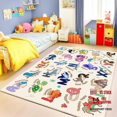Kids Rugs for Playroom Educational Rug for Learn The ABC Alphabet, Soft