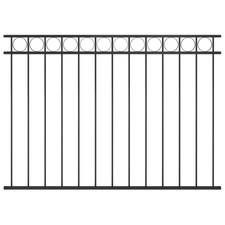 Fence Panel Black 170x80cm Powder-Coated Steel Circle Top Assen With Fixings Inc