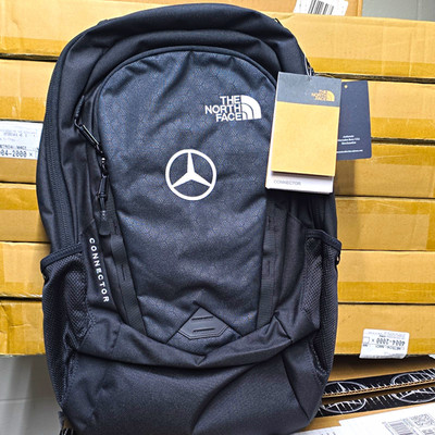 The North Face Connector Black Backpack Zip Closure Logo Accent