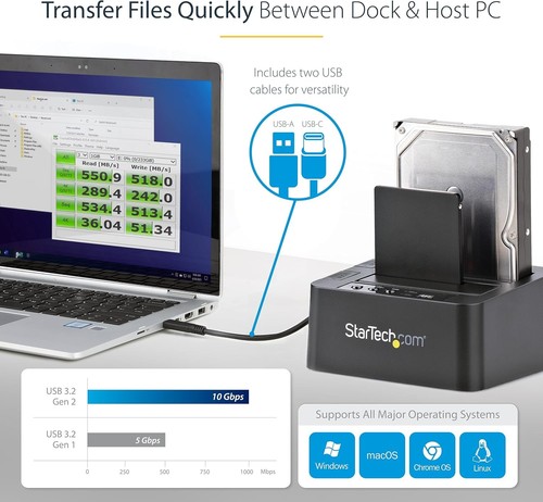 StarTech.com Standalone Hard Drive Duplicator, External Dual Bay Black - Picture 5 of 7
