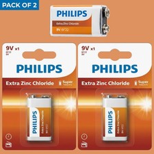 Philips 9V Battery MN1604 6LR61 PP3 Block 6F22 Extra Heavy Duty Fire Alarm UK
