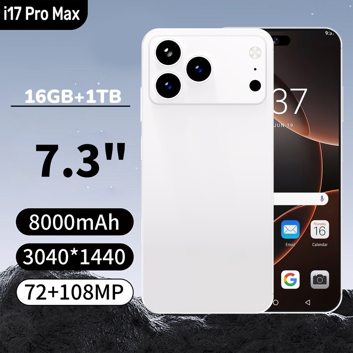 I17 Pro Max 16+1TB 8000mAh 7.3-inch 4G Android phone global unlock
