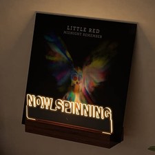 Light up Now Spinning Vinyl Record Stand Wall Mount, Now Playing Volume-wall