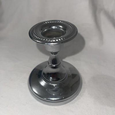 Vintage Morris Heller & Sons Chrome Silver Candlestick Holders Home Decor 