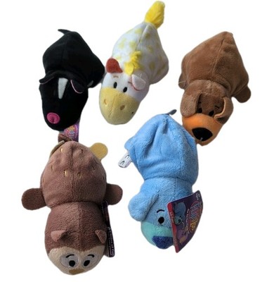 5 Toys FlipAZoo Flip A Zoo Plush Toy  Elephant Moose  Puppy Skunk  Raccoon New