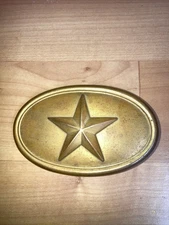Civil War Reproduction CSA TEXAS STAR Brass  Lead Filled Belt Buckle.