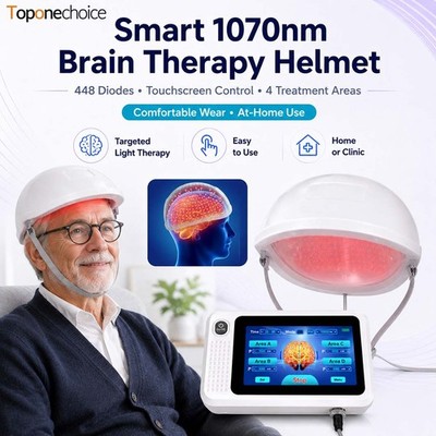 Brain Therapy Helmet 1070nm NIR 448 LEDs PBM Memory Focus Cognitive Function 36W