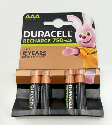 Duracell Supreme wiederaufladbare AAA Akkus 750mAh 4er Pack NiMH wiederaufladbar