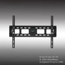 32-70" Flat Tilting TV Wall Mount with Spirit Level for Easy Installation