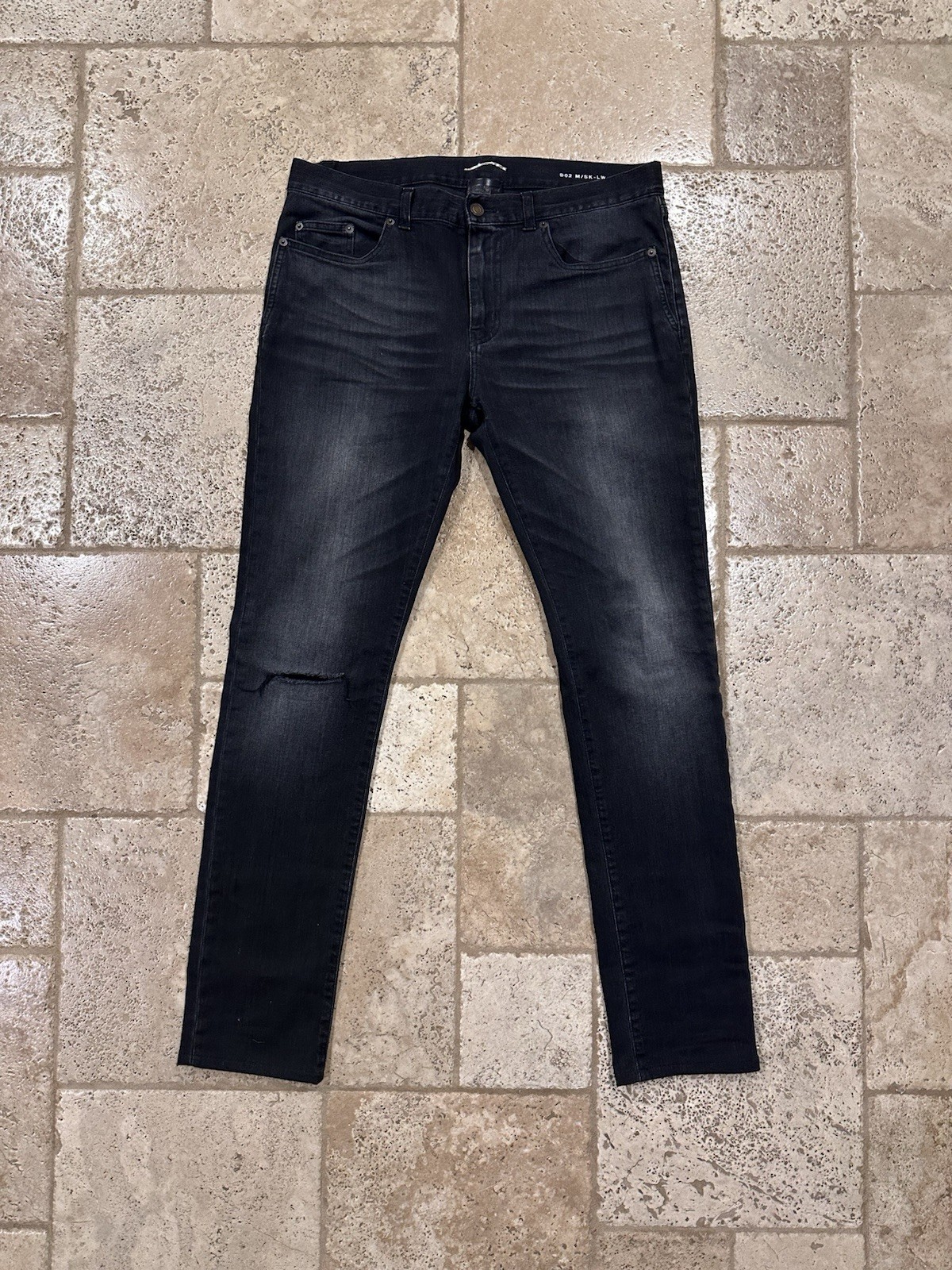 Jeans Saint Laurent Paris 2018 D02 Stone Wash nero denim
