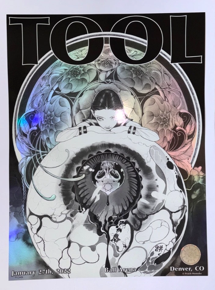 Tool Band Concert Poster Denver Tour January 27 2022 481/1050