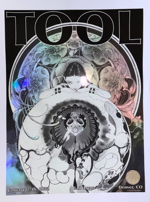 Tool Band Concert Poster Denver Tour January 27 2022 /1050 Peach
