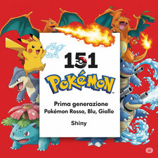 Pokedex Completo Shiny Prima Generazione 151 Pokemon Rosso Blu Giallo Kanto