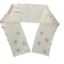 NWT Talbots Cream Ivory Knitted Scarf Beads Festive 10.5”x75”