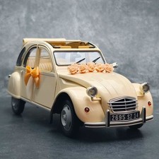 1:18 Norev Citroen 2CV 1986 Beige Wedding Edition Alloy Car Model Gift