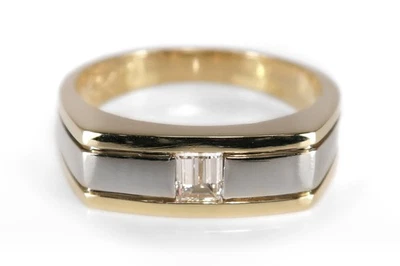 Ring mit Diamant 0,22 ct Top Wesselton/vs 750 Weißgold Gelbgold [BRORS 18260] - Bild 1 von 4