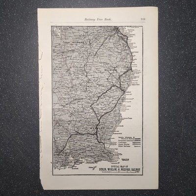 Original 1902 Karte von Dublin Wicklow & Wexford Eisenbahn 