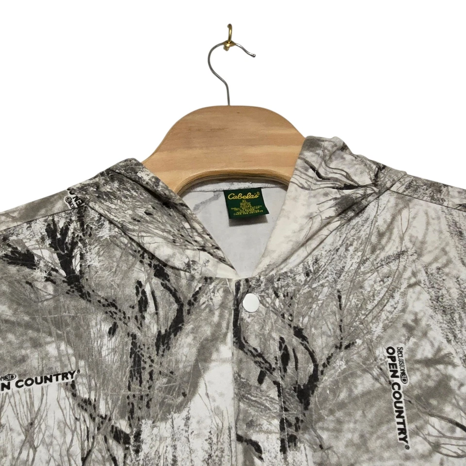 Cabelas Seclusion Open Country Camo Hunting Jacket Lightweight Button Up XL Hood - Image 2 of 4