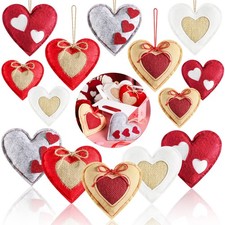 Tatuo 20 Pieces Valentine's Day Felt Heart Ornaments for Tree Valentine Red