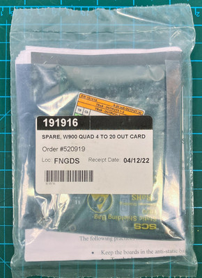 W900 Quad 4-20 MA Output Card P/N 191916 Spare Circuit Board Module 4-Channel
