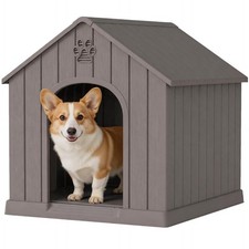 Dog House Outdoor, Plastic Small Dog House-Weatherproof Design with Air Vents...