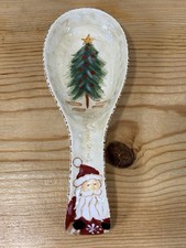 MAXCERA POTTERY CHRISTMAS TREE SPOON REST MERRY CHRISTMAS