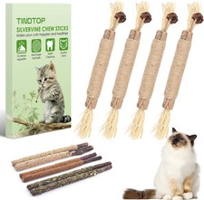 Silvervine Chew Sticks for Cats, 10 Pack Natural Catnip Chew Toys for Kittens